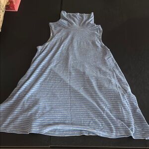 Striped Sleeveless Turtleneck Dress